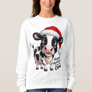 Moletom Felizes Feriados Vaca Santa Hat