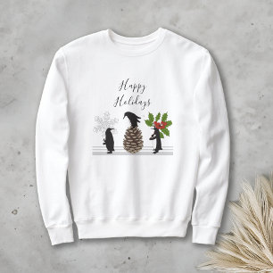 Moletom Felizes Férias Feliz Pinguim de Natal Engraçado