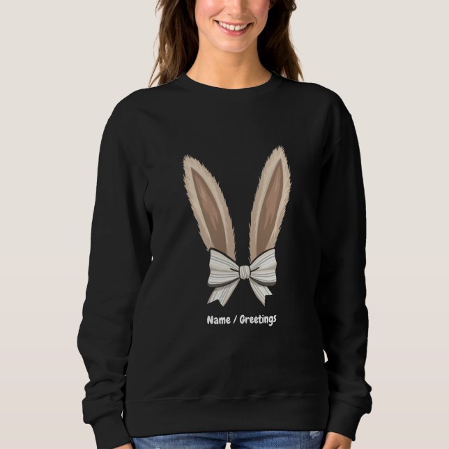 Moletom Felz pascoa Coquette Arco Cony Ears Coelho (Frente)