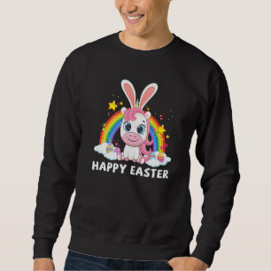 Moletom Felz pascoa Cute Unicorn Vestindo Banda de Cabeça