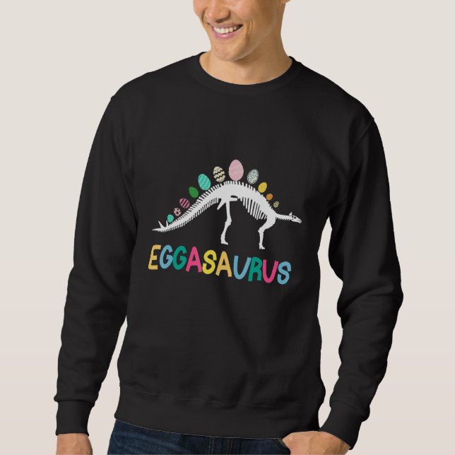Moletom Felz pascoa Eggasaurus, Vestido De Cesta De Ovos P (Frente)