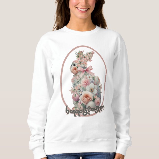 Moletom Felz pascoa Floral Bunny Floral Bunny (Frente)