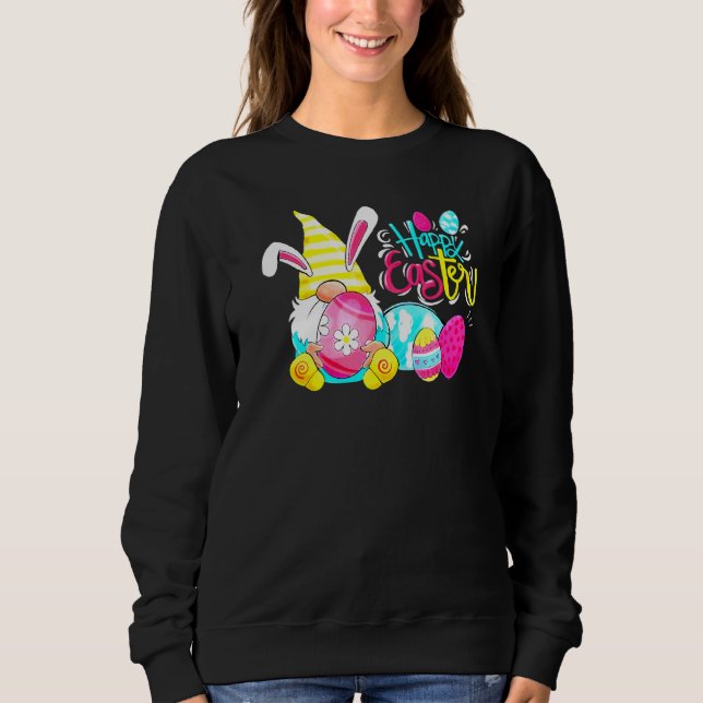 Moletom Felz pascoa Oficial Bunny Gnome Hug Easter Ovos (Frente)