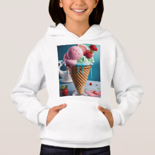 Moletom Feminino com Design de Sorvete Fofo Doce
