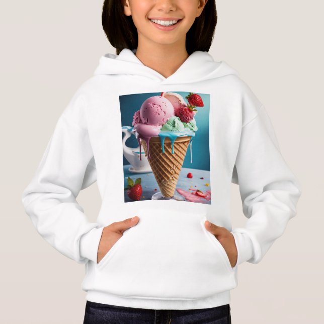Moletom Feminino com Design de Sorvete Fofo | Doce (Frente)
