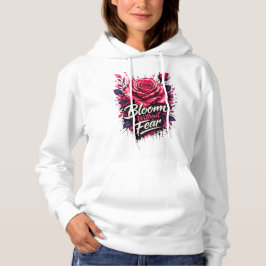 Moletom Feminino Flor de Rosa Pink Bloom Without F