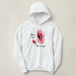 Moletom Feminino Floral Vermelho Branco Minimalist