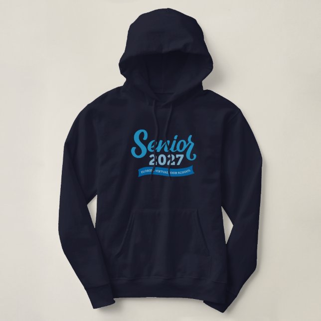 Moletom feminino Florida Virtual HS, Senior 2027 (Frente do Design)
