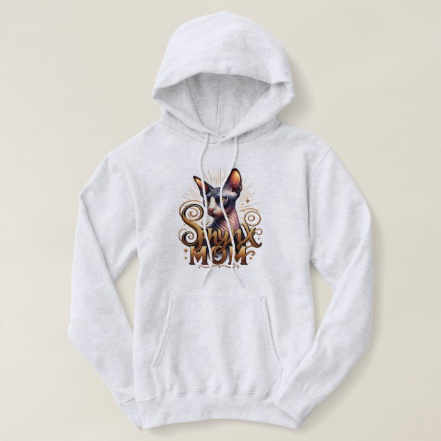 Moletom Feminino Mãe de Gato Sphynx Sem Pelo (Frente do Design)