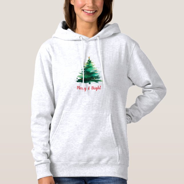 Moletom Feminino Personalizado Merry & Bright (Frente)
