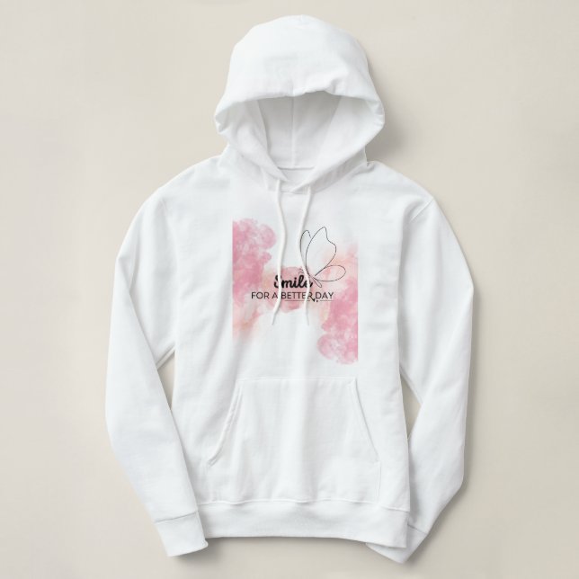 Moletom Feminino Sorria Para Um Dia Melhor (Frente do Design)