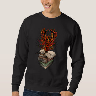 Moletom Fênix Ressurgindo das Chamas dos Livros Fantasia M