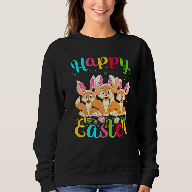 Moletom Fennec Fox Easter Bunny Fennec Fox Happy East (Frente)
