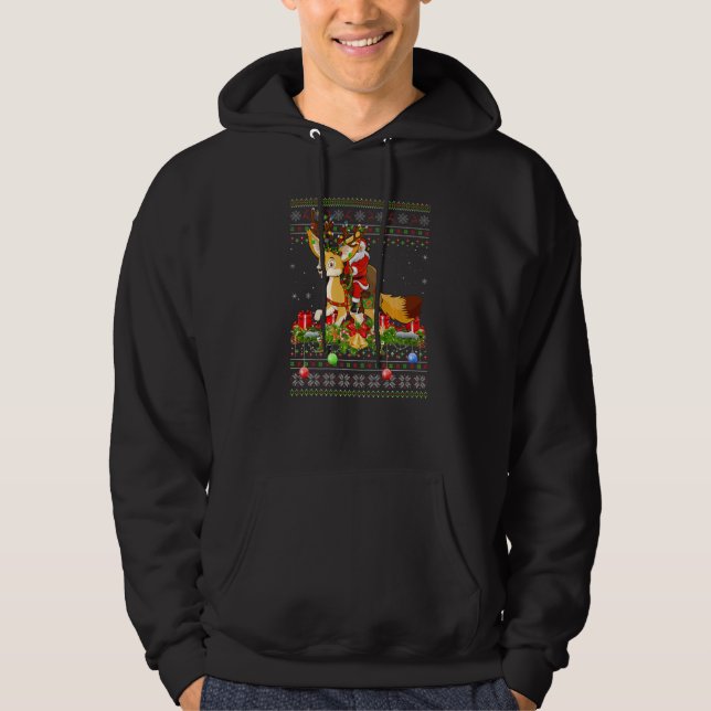 Moletom Fennec Fox  Ugly Santa Riding Fennec Fox Christmas (Frente)