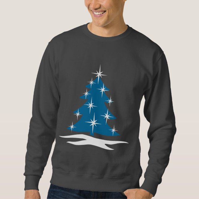 Moletom Feriado Azul, Árvore, Sweatshirt Unisex Holiday To (Frente)