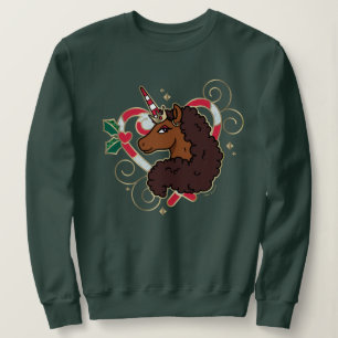 Moletom Feriado Cardíaco do Carneiro Afro Unicorn Candy