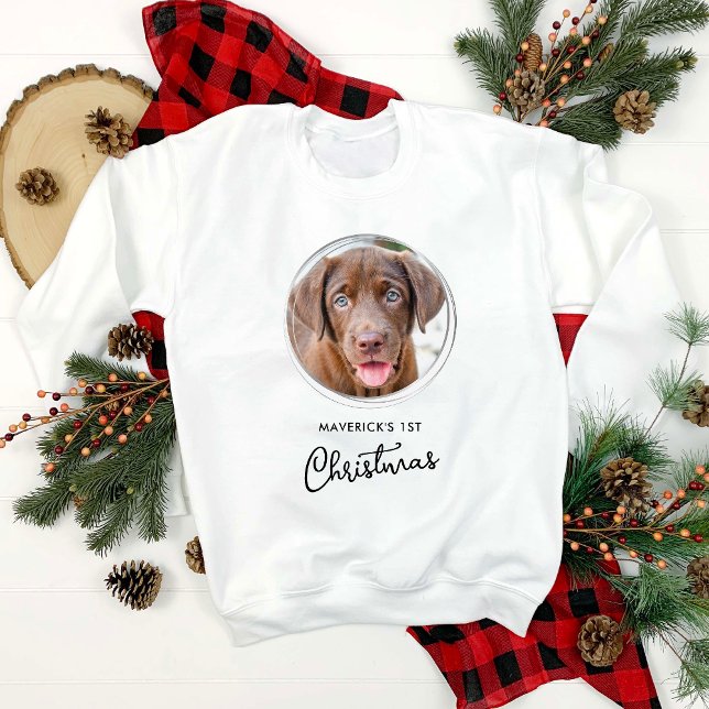 Moletom Feriado de Foto Personalizada de Cão de Natal Pet (Criador carregado)