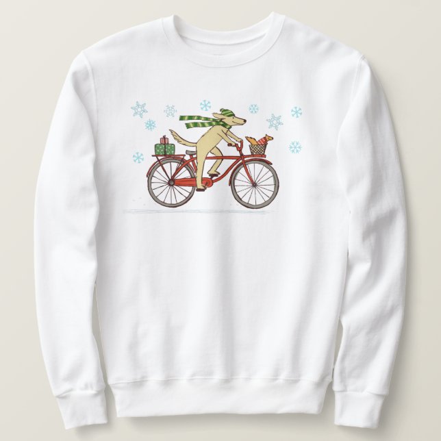 Moletom Feriado de inverno de ciclismo e esquilo (Frente do Design)