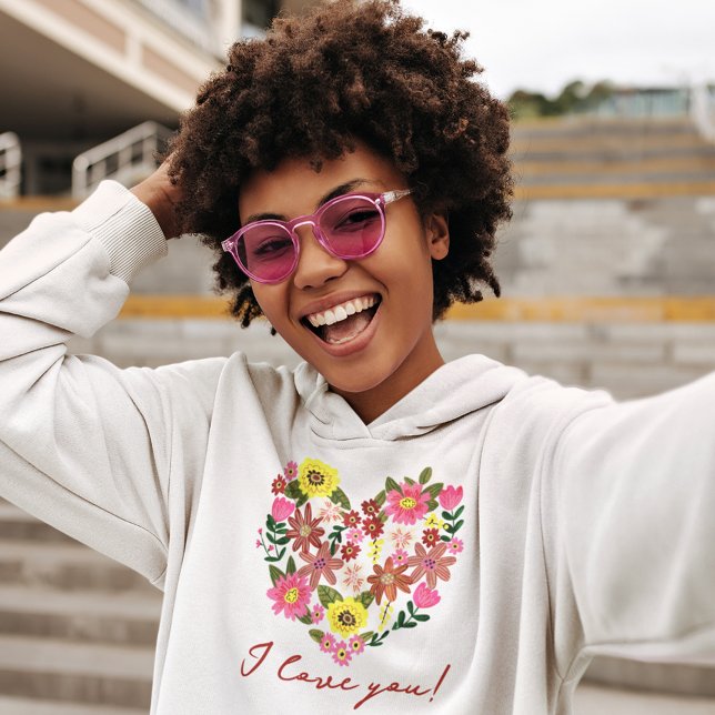 Moletom Feriado de Namorados de Flor Rosa Groovy (Criador carregado)