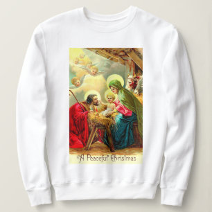 Moletom Feriado de Natal da Santa Família Vintage