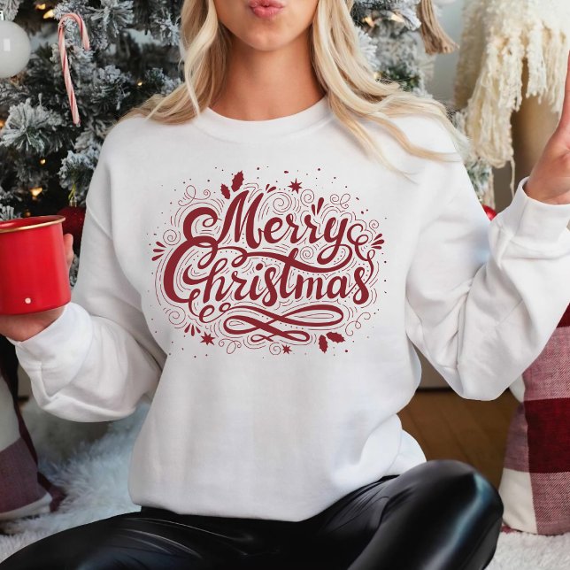 Moletom Feriado De Natal Festivo E na moda (Stylish And Festive Merry Christmas Holiday Sweatshirt)