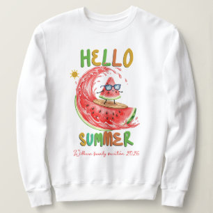 Moletom Férias de família personalizadas em aquarela de su