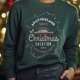 Moletom Férias de Natal Familiares Carro vintage Rosa