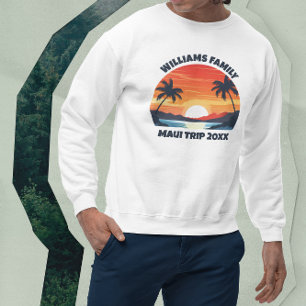 Moletom Férias em Maui Nascer do Sol Palmeiras Personaliza