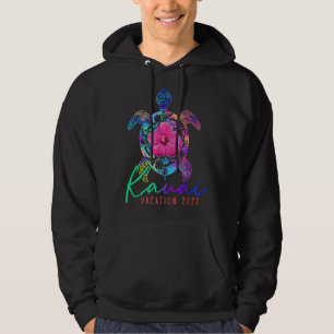 Moletom Férias Kauai Havaí 2022 Tartaruga Marinha Flor Tro
