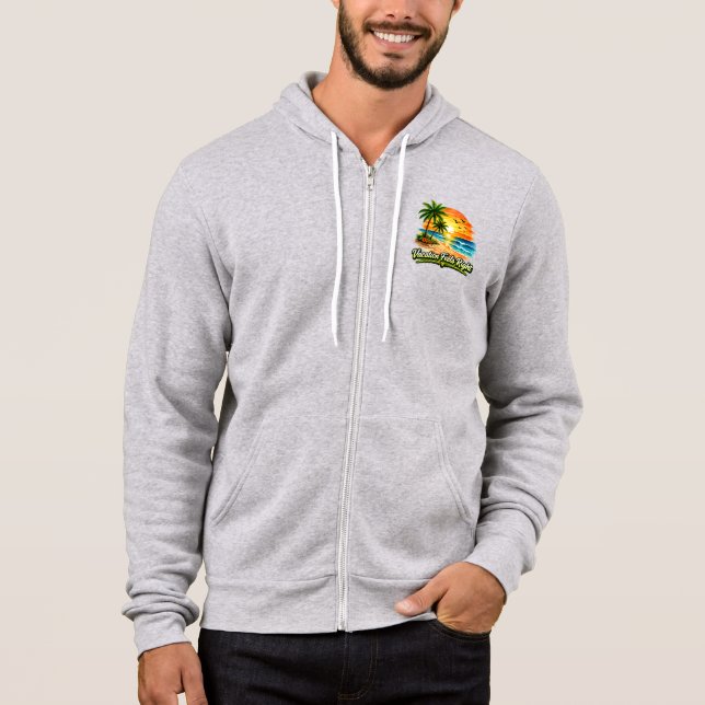 Moletom Férias Sentem-se Certo Fleece Capuz com Zíper EUA (Frente)