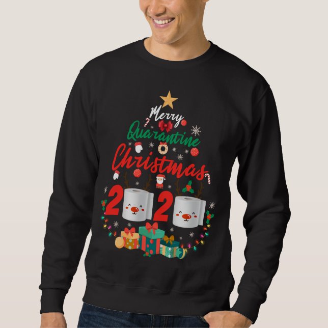Moletom Ferramenta de Natal de Quarentena de Feliz de Corr (Frente)
