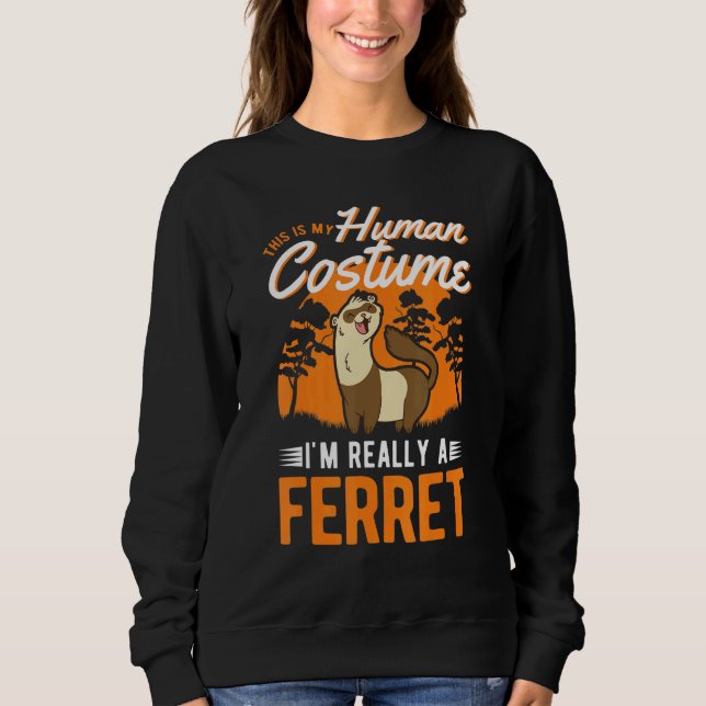 Moletom Ferret Human Costume Halloween Ferret (Frente)