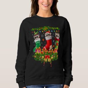 Moletom Ferret Meias de Natal X Mas Luzes Pajama Matchin