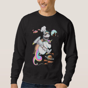 Moletom Ferret Riding Unicorn Food Pizza Space Party Plane