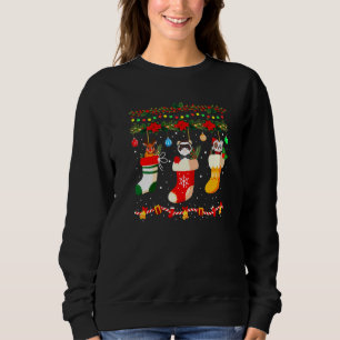 Moletom Ferret Xmas Meias Ferret Natal Família Pajama