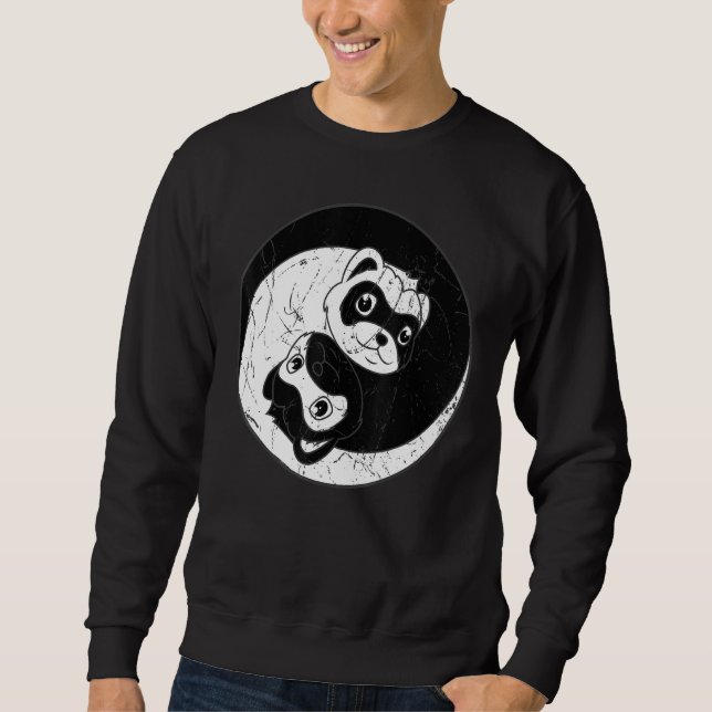 Moletom Ferret Ying Yang Amante de os animais Polecat Dome (Frente)