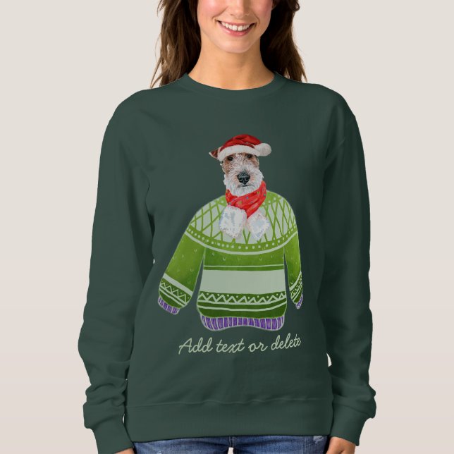 Moletom Ferro Fox Terrier Férias Natal Feio Cachorro Mãe (Frente)