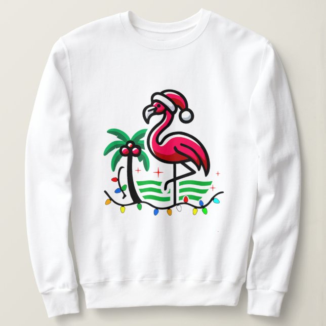 Moletom "Festa de Flamingo de Natal" (Frente do Design)