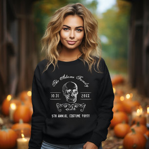 Moletom Festa de Halloween Personalizada do Crânio Negro e