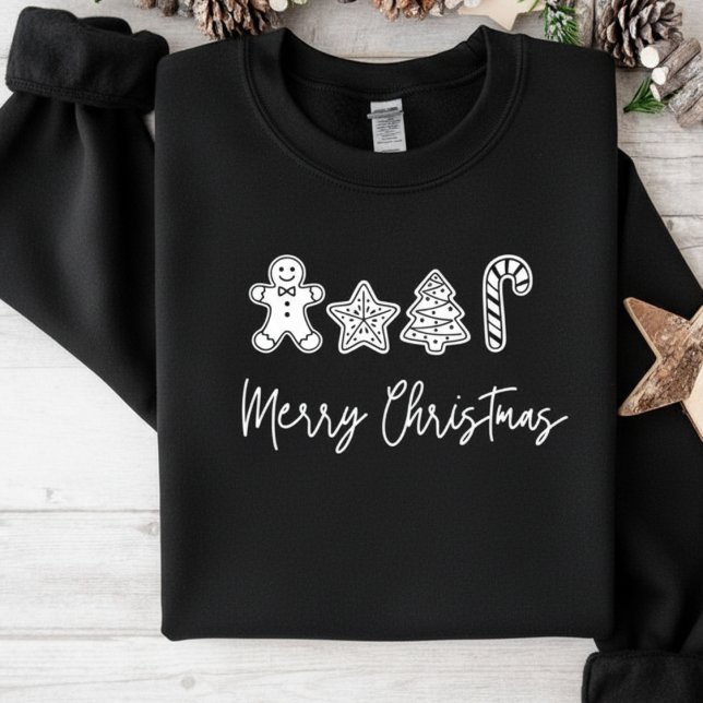 Moletom Festa de Natal com Biscoitos Natalinos (Merry Christmas Cookie Festive Holiday Sweatshirt)