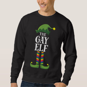 Moletom Festa de Natal da Família gay Rainbow Elf Mating