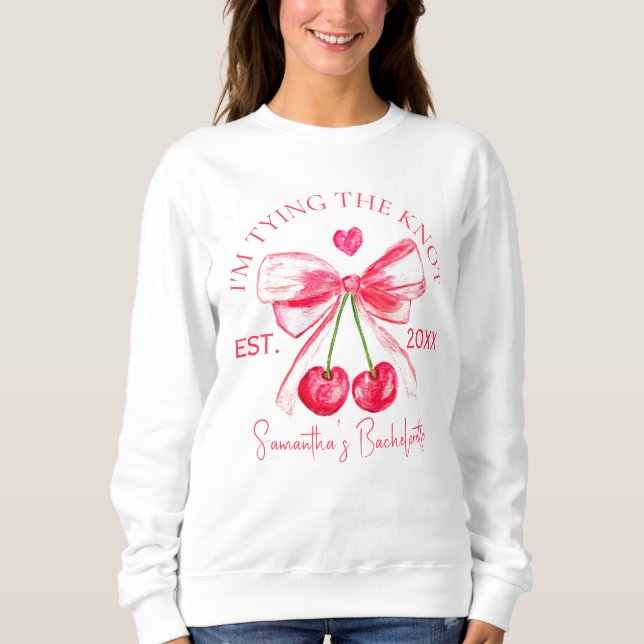 Moletom Festa de Solteira Coquete Laço Rosa Cereja  (Frente)