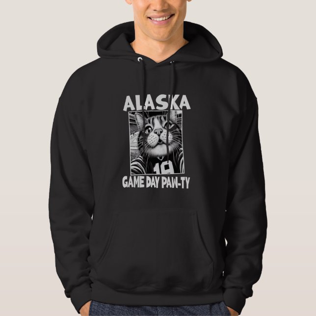 Moletom Festa do Dia de Jogo do Alasca Cat Selfie Funny Al (Frente)