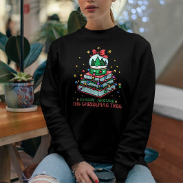 Moletom Festive Bookish Reading Around the Christmas Tree 