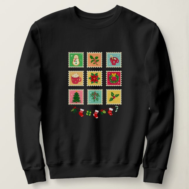 Moletom "Festive Christmas Stamp Collection (Frente do Design)