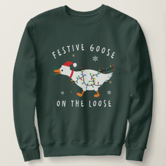 Moletom Festive Goose On The Loose Funny Holiday 