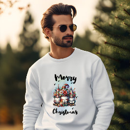 Moletom Festive Nordic Gnome Trio with Candles and Winter