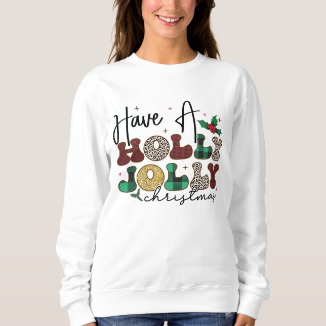 Moletom Festivo Tenha uma Jolly Xmas White Sweshirt (Frente)