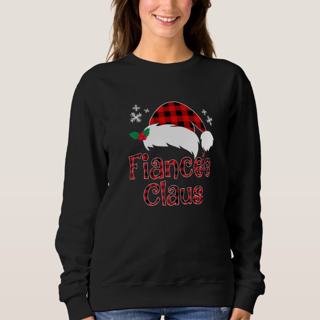 Moletom Fiance Claus & Fiancee Claus Christmas Matching Co (Frente)