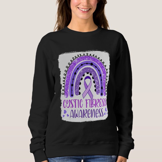 Moletom Fibrose Cística Sensibilização Branqueada Roxo Arc (Frente)